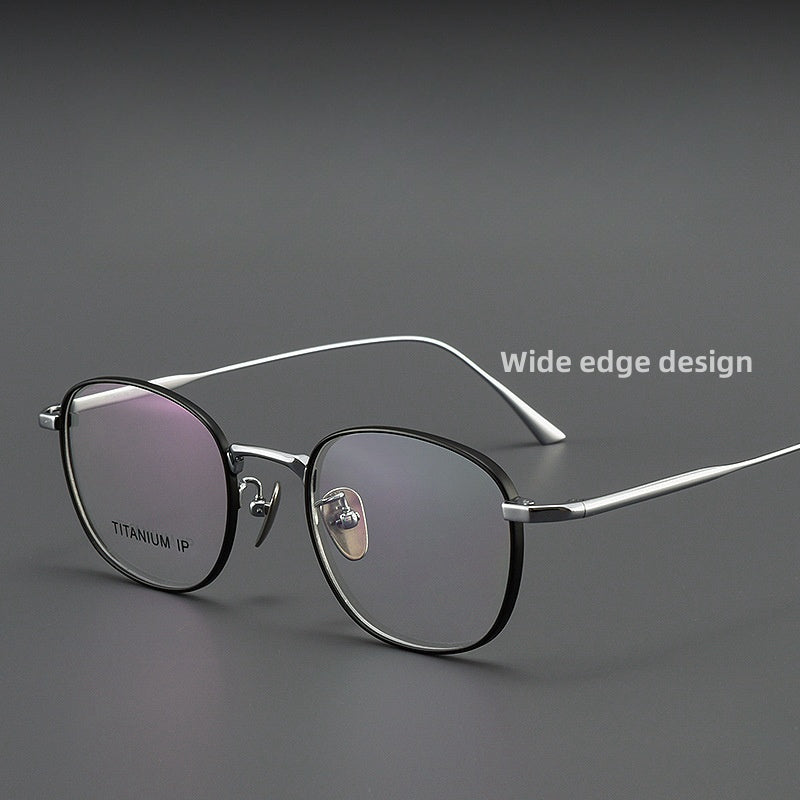 KatKani Retro Round Pure Titanium Mens Glasses Frame