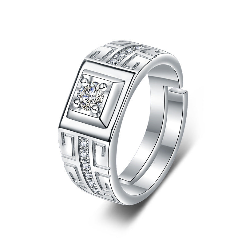 Trendy Adjustable Couples Rings with Moissanite