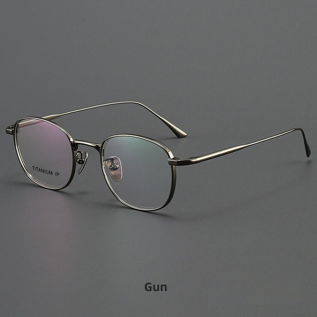 KatKani Retro Round Pure Titanium Mens Glasses Frame