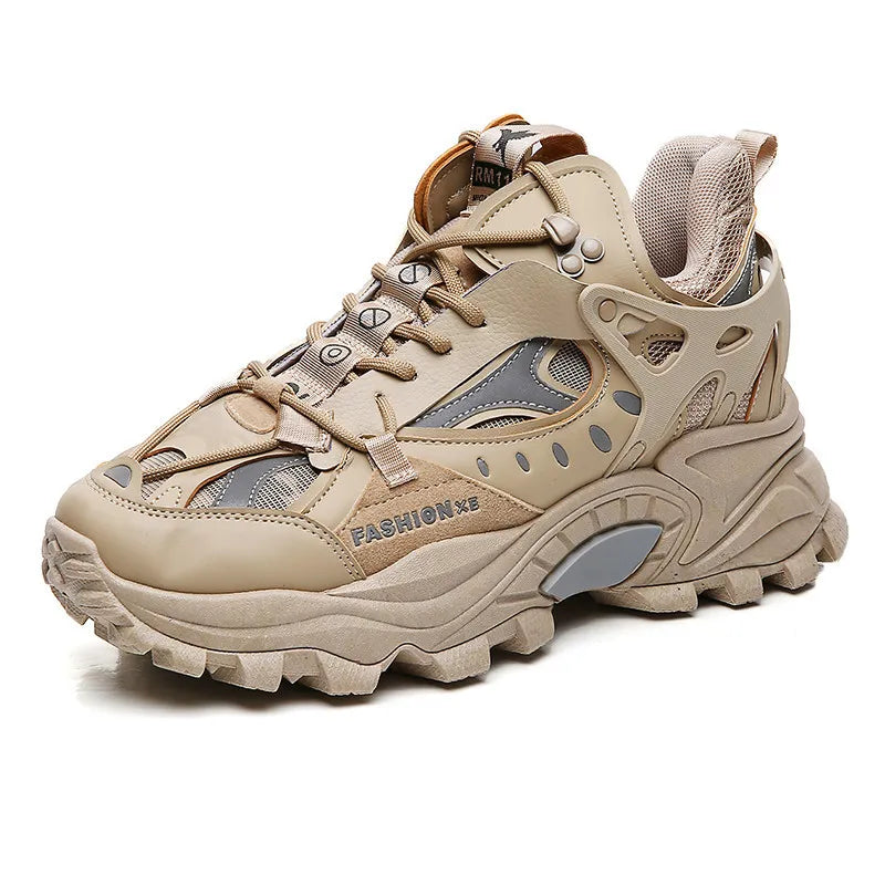 Mens Fashion Casual Reflective Thick-soled Sneakers