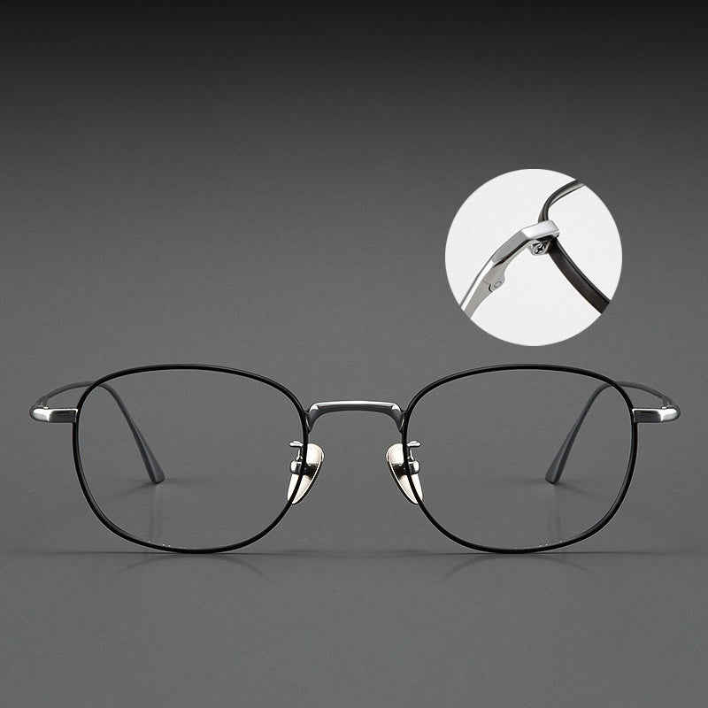 KatKani Retro Round Pure Titanium Mens Glasses Frame