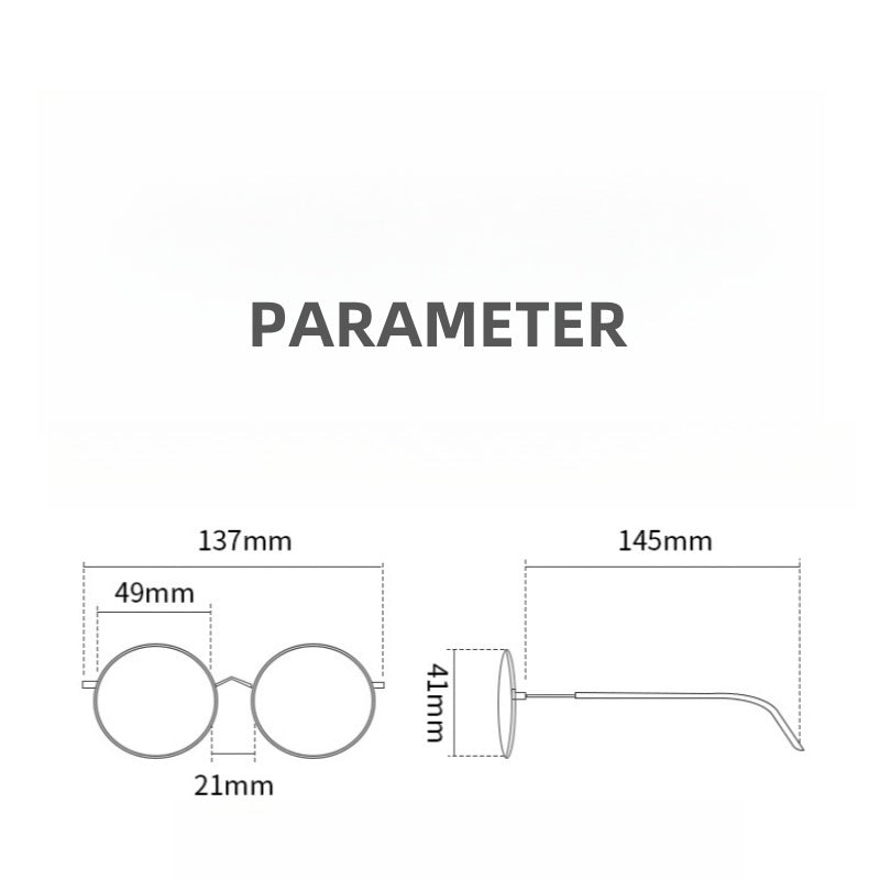 KatKani Retro Round Pure Titanium Mens Glasses Frame
