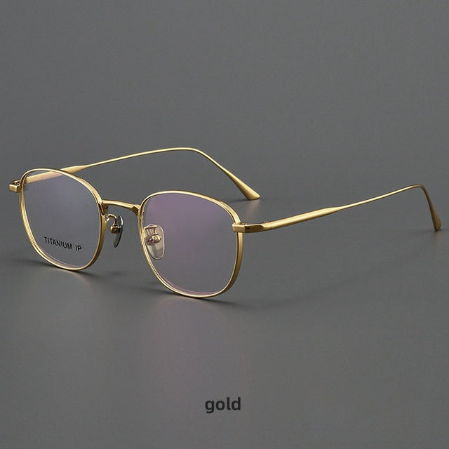 KatKani Retro Round Pure Titanium Mens Glasses Frame