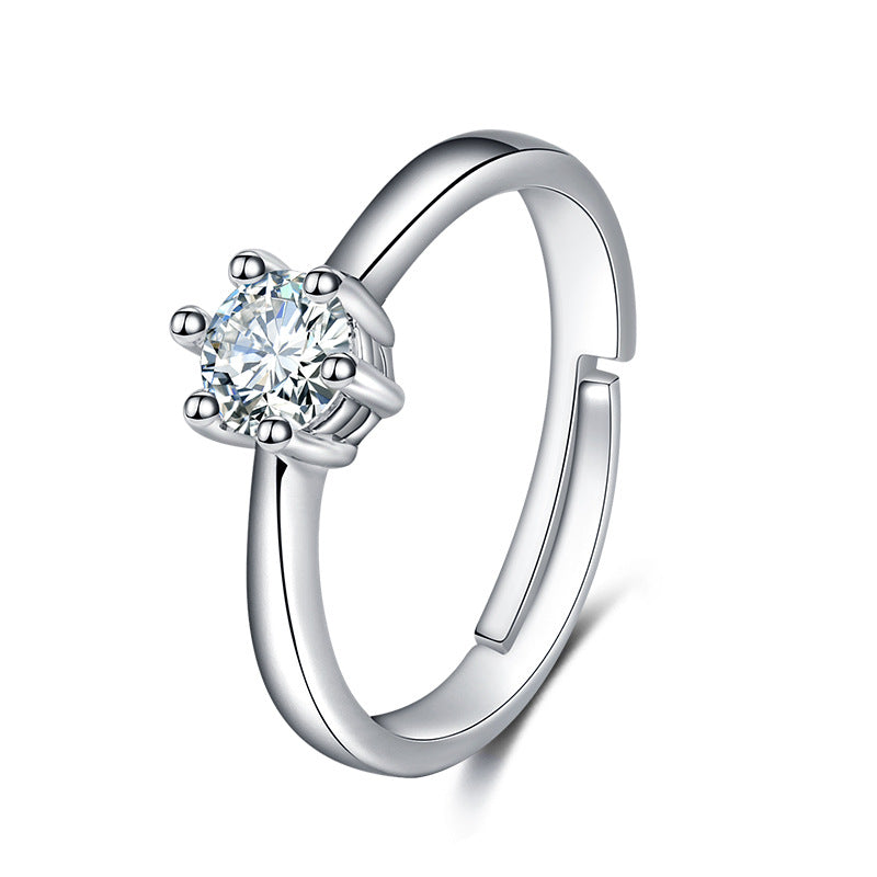 Trendy Adjustable Couples Rings with Moissanite