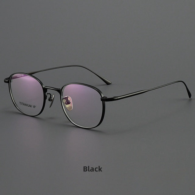 KatKani Retro Round Pure Titanium Mens Glasses Frame