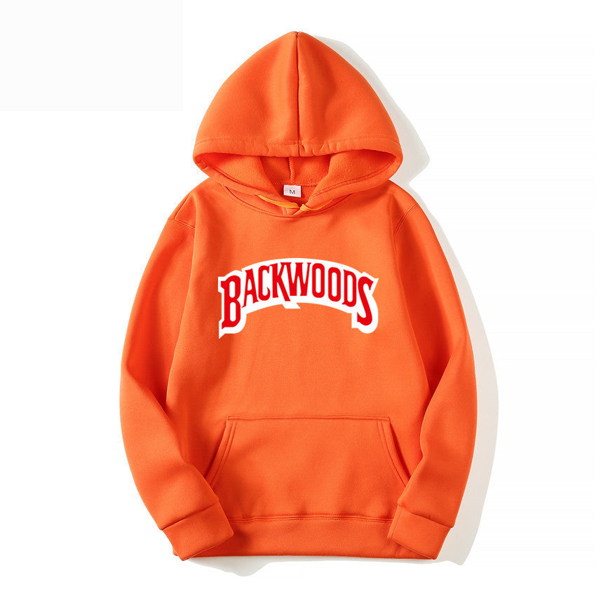 Men's Pullover Hoodie with BACKWOODS Print (Hip-Hop)
